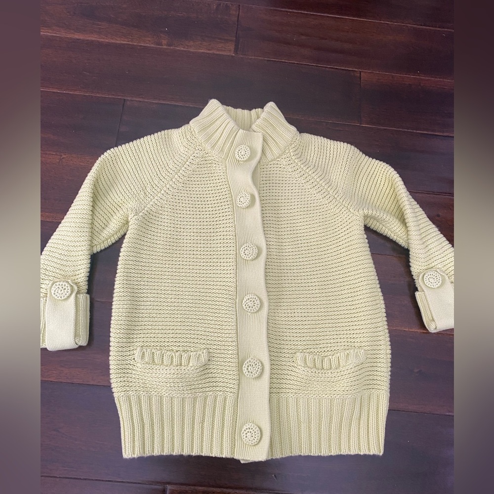 Chico's Light green Button-Up Cardigan